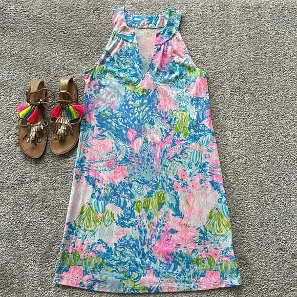 Lilly Pulitzer Dresses & Skirts - Lilly Pulitzer Rose Shift Dress Bali Blue Once Upon A Tide